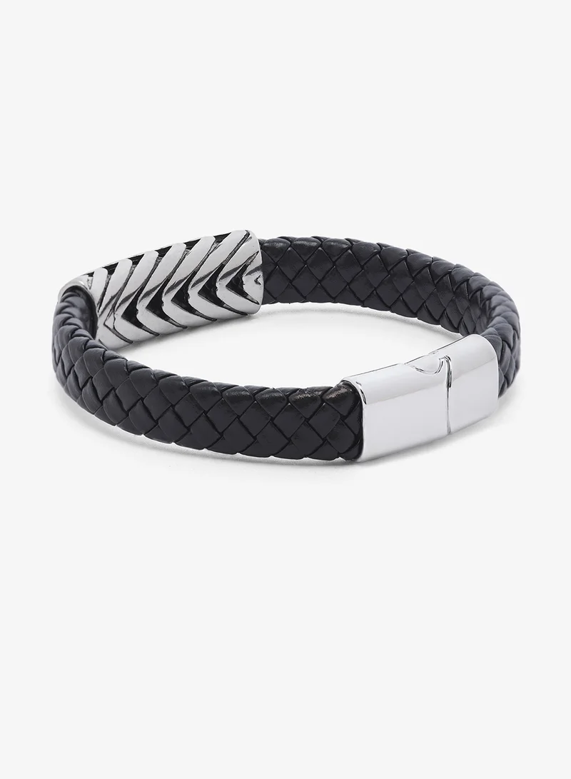 سفنتي فايف Faux Leather Bracelet with Magnetic Clasp